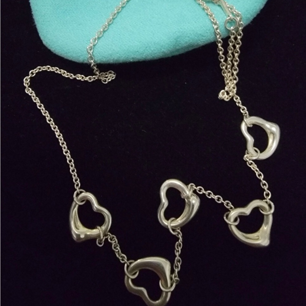 Tiffany’s Elsa Peretti  Five Open Heart Tiffany’s  Necklace - Picture 5 of 14